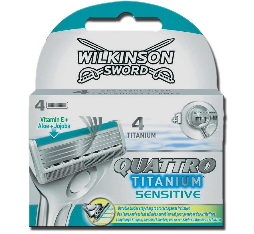 Wilkinson Sword Quattro Titanium Sensitive - 4 mesjes