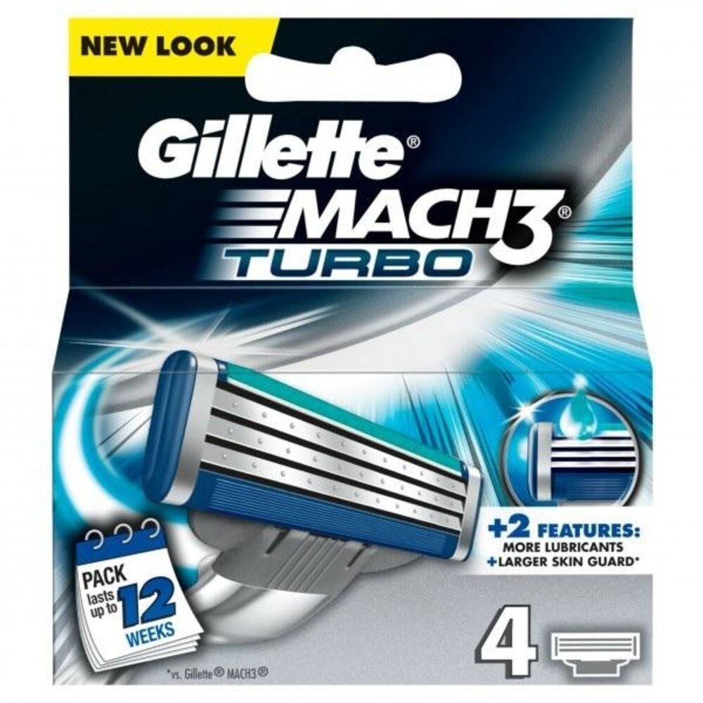 Gillette Gillette Mach 3 Turbo Scheermesjes - 4 stuks Gillette Gillette Mach 3 Turbo Scheermesjes - 4 stuks