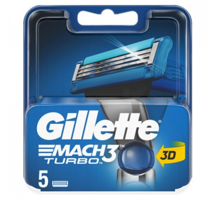 Gillette Mach 3 Turbo Scheermesjes - 5 stuks