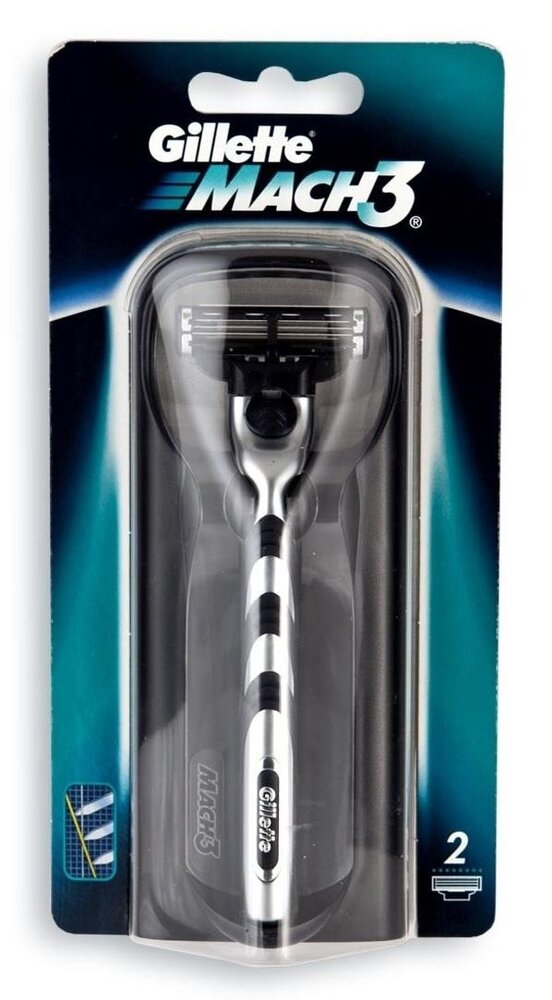 Gillette Gillette Mach 3 Scheerhouder + 2 Scheermesjes Gillette Gillette Mach 3 Scheerhouder + 2 Scheermesjes
