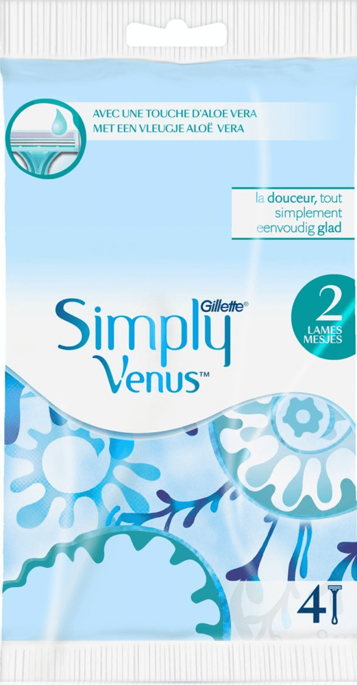 Gillette Gillette Simply Venus Wegwerpmesjes - 4 stuks Gillette Gillette Simply Venus Wegwerpmesjes - 4 stuks