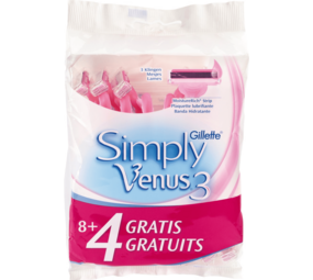 Gillette Gillette Venus Simly 3 - Wegwerpscheermesjes 8+4 stuks