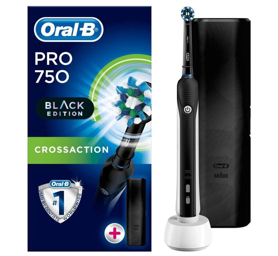 Oral-B Pro 750 Elektrische Tandenborstels - Cross Action Black + 1 Borstel