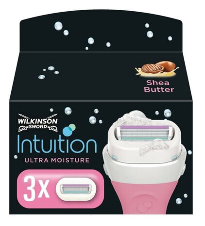 Wilkinson Wilkinson Scheermesjes Intuition Ultra Moisture Shea Butter - 3 stuks Wilkinson Wilkinson Scheermesjes Intuition Ultra Moisture Shea Butter - 3 stuks