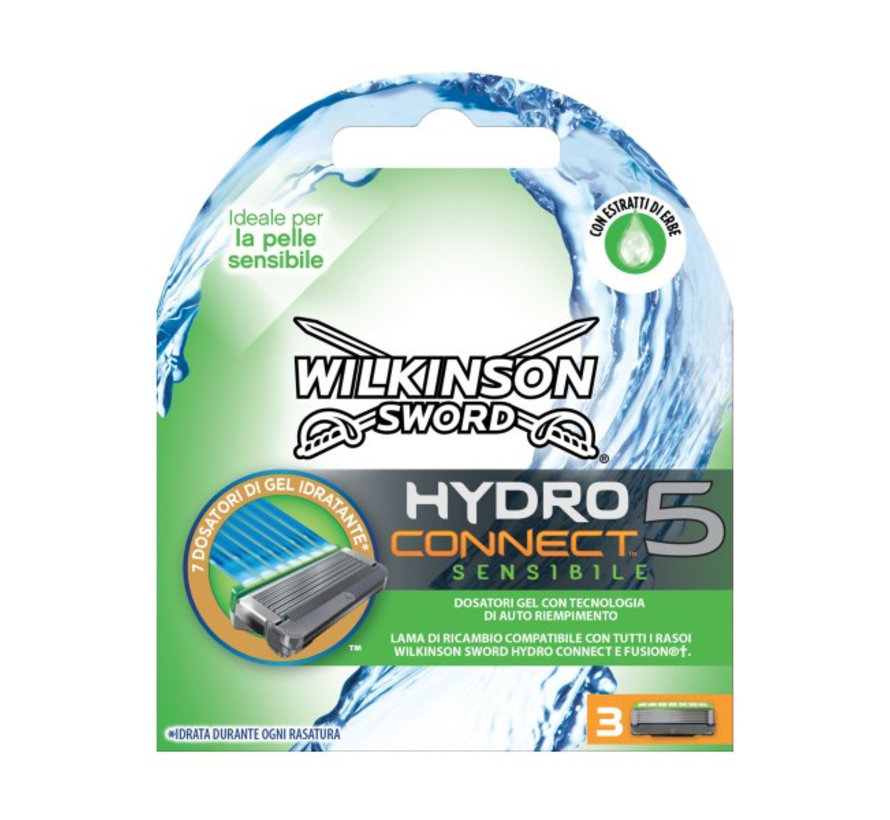 Wilkinson hydro 5 connect sensibile - 3 stuks