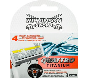 Wilkinson Wilkinson Quattro Titanium Scheermesjes - 3 Stuks Wilkinson Wilkinson Quattro Titanium Scheermesjes - 3 Stuks