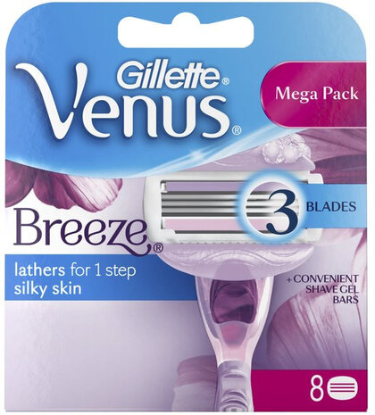 Gillette Gillette Women Scheermesjes Venus Breeze - 8 Stuks Gillette Gillette Women Scheermesjes Venus Breeze - 8 Stuks