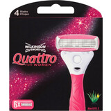 Wilkinson Wilkinson Navulmesjes Quattro For Women - 6 Stuks Wilkinson Wilkinson Navulmesjes Quattro For Women - 6 Stuks