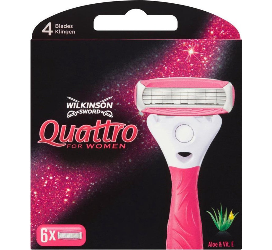 Wilkinson Navulmesjes Quattro For Women - 6 Stuks