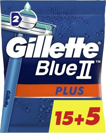 Gillette Gillette Wegwerpscheermesjes Blue2 Plus - 20 st. Gillette Gillette Wegwerpscheermesjes Blue2 Plus - 20 st.