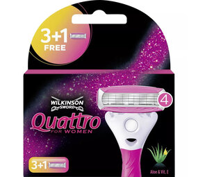 Wilkinson Wilkinson Sword Quattro For Women Scheermesjes - 4 Stuks Wilkinson Wilkinson Sword Quattro For Women Scheermesjes - 4 Stuks