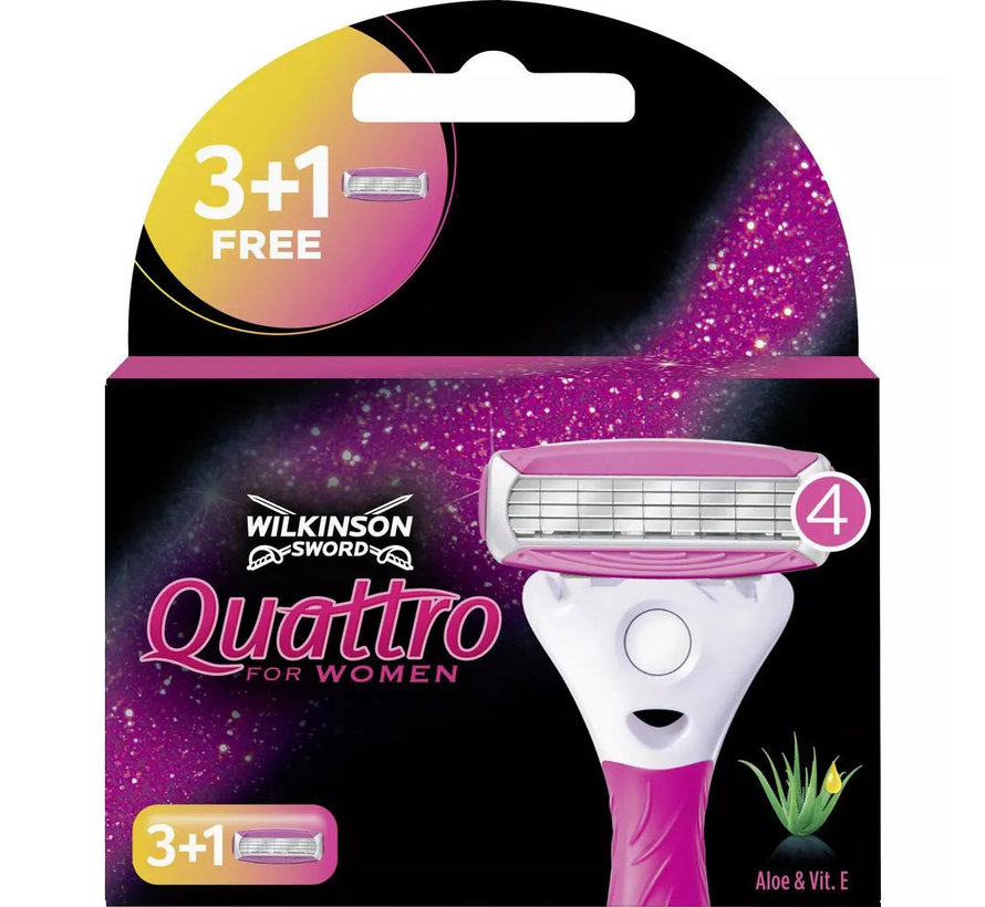 Wilkinson Sword Quattro For Women Scheermesjes - 4 Stuks