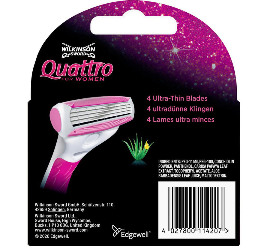 Wilkinson Sword Quattro For Women Scheermesjes - 4 Stuks