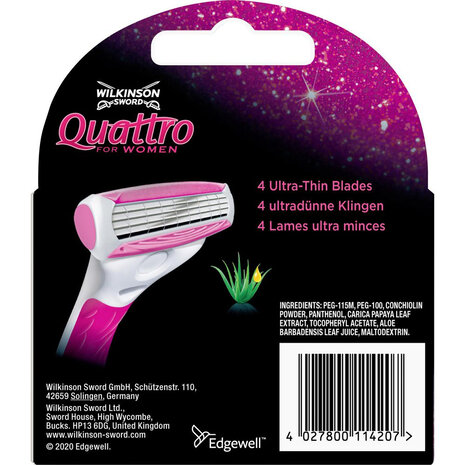Wilkinson Wilkinson Sword Quattro For Women Scheermesjes - 4 Stuks