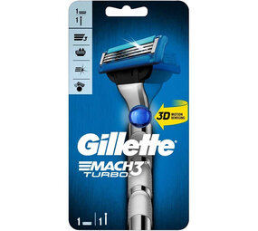 Gillette Gillette Mach3 Turbo Scheerapparaat - Houder +1 mesje Gillette Gillette Mach3 Turbo Scheerapparaat - Houder +1 mesje