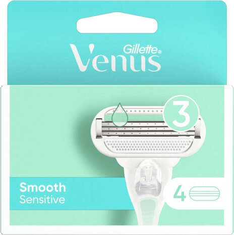 Gillette Gillette Venus Smooth Sensitive Scheermesjes - 4 Stuks Gillette Gillette Venus Smooth Sensitive Scheermesjes - 4 Stuks