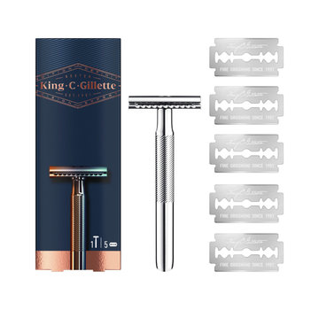 Gillette Gillette King C Dubbelzijdig Scheermes - 1 Scheermes + 6 Navulmesjes