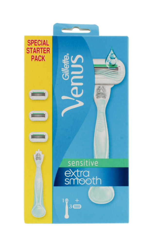 Gillette Venus Smooth Sensitive Scheermes - Starterpack 3 Mesjes - Voordeligscheren