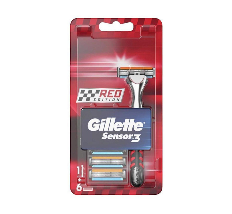 Gillette Sensor 3 Scheermes Red Edition - 6 Mesjes