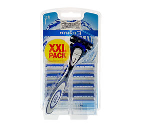 Wilkinson Wilkinson Sword Hydro 3 Scheermes + Mesjes - 9 Stuks Wilkinson Wilkinson Sword Hydro 3 Scheermes + Mesjes - 9 Stuks