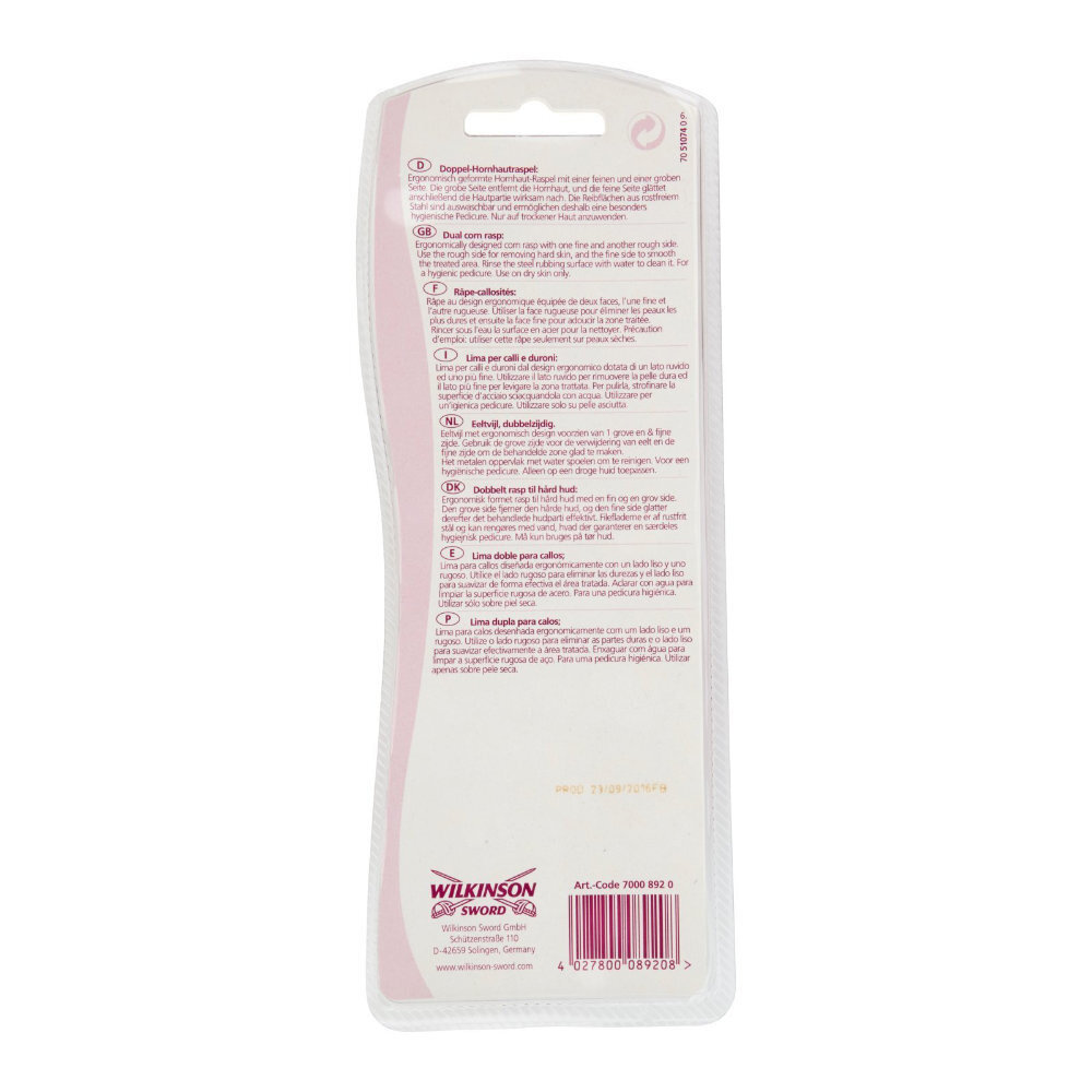 Wilkinson Wilkinson Pedicure Dubbele Eelt Rasp - 1 Stuk Wilkinson Wilkinson Pedicure Dubbele Eelt Rasp - 1 Stuk