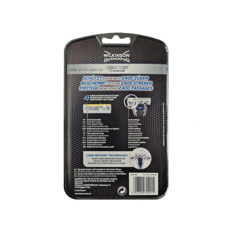 Wilkinson Wilkinson Quattro Titanium Core Motion Scheermes - 8 Stuks Wilkinson Wilkinson Quattro Titanium Core Motion Scheermes - 8 Stuks