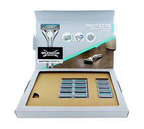 Wilkinson Wilkinson Sword Quattro Titanium Sensitive Scheermesjes - 12 stuks Wilkinson Wilkinson Sword Quattro Titanium Sensitive Scheermesjes - 12 stuks