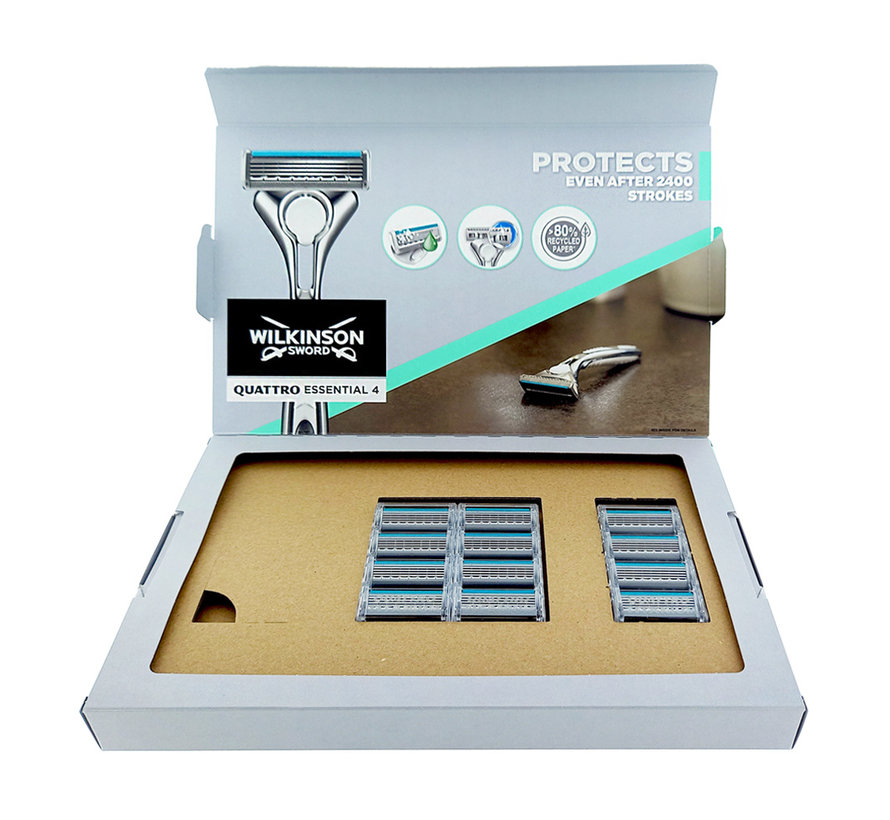 Wilkinson Sword Quattro Titanium Sensitive Scheermesjes - 12 stuks