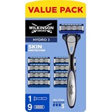 Wilkinson Wilkinson Hydro3 Skin Protection Scheermes + 9 Vervangbare mesjes Wilkinson Wilkinson Hydro3 Skin Protection Scheermes + 9 Vervangbare mesjes