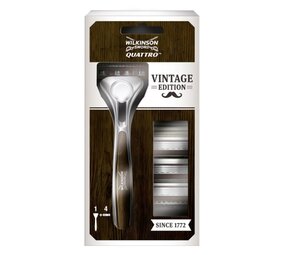 Wilkinson Wilkinson Quattro Vintage Scheermes + 4 Vervangbare scheermesjes Wilkinson Wilkinson Quattro Vintage Scheermes + 4 Vervangbare scheermesjes