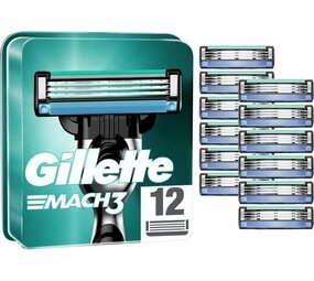 Gillette Gillette Mach3 Scheermesjes - 12 Stuks Gillette Gillette Mach3 Scheermesjes - 12 Stuks
