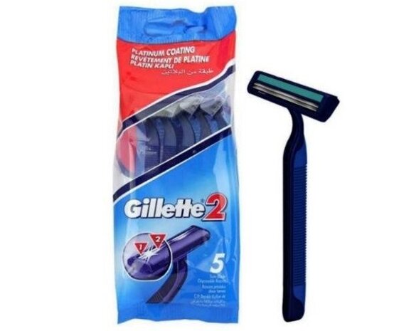 Gillette Gillette Blue2 Wegwerp Scheerapparaat - 5 Stuks Gillette Gillette Blue2 Wegwerp Scheerapparaat - 5 Stuks
