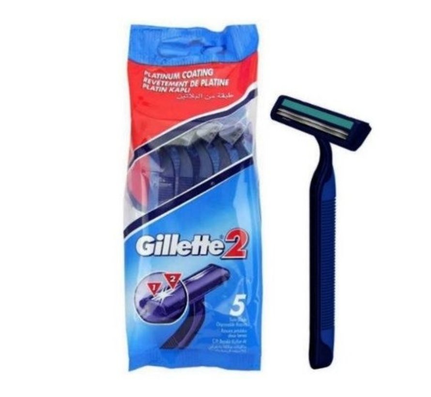 Gillette Blue2 Wegwerp Scheerapparaat - 5 Stuks