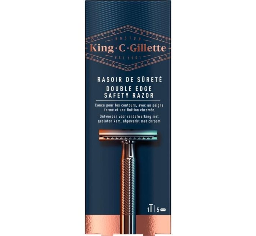 King C. Gillette Double Edge Safety Razor + 5 Mesjes