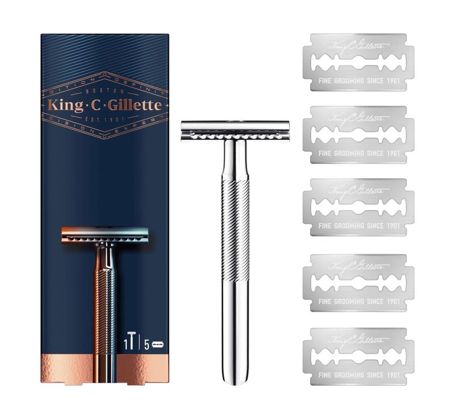 King C. Gillette Double Edge Safety Razor + 5 Mesjes