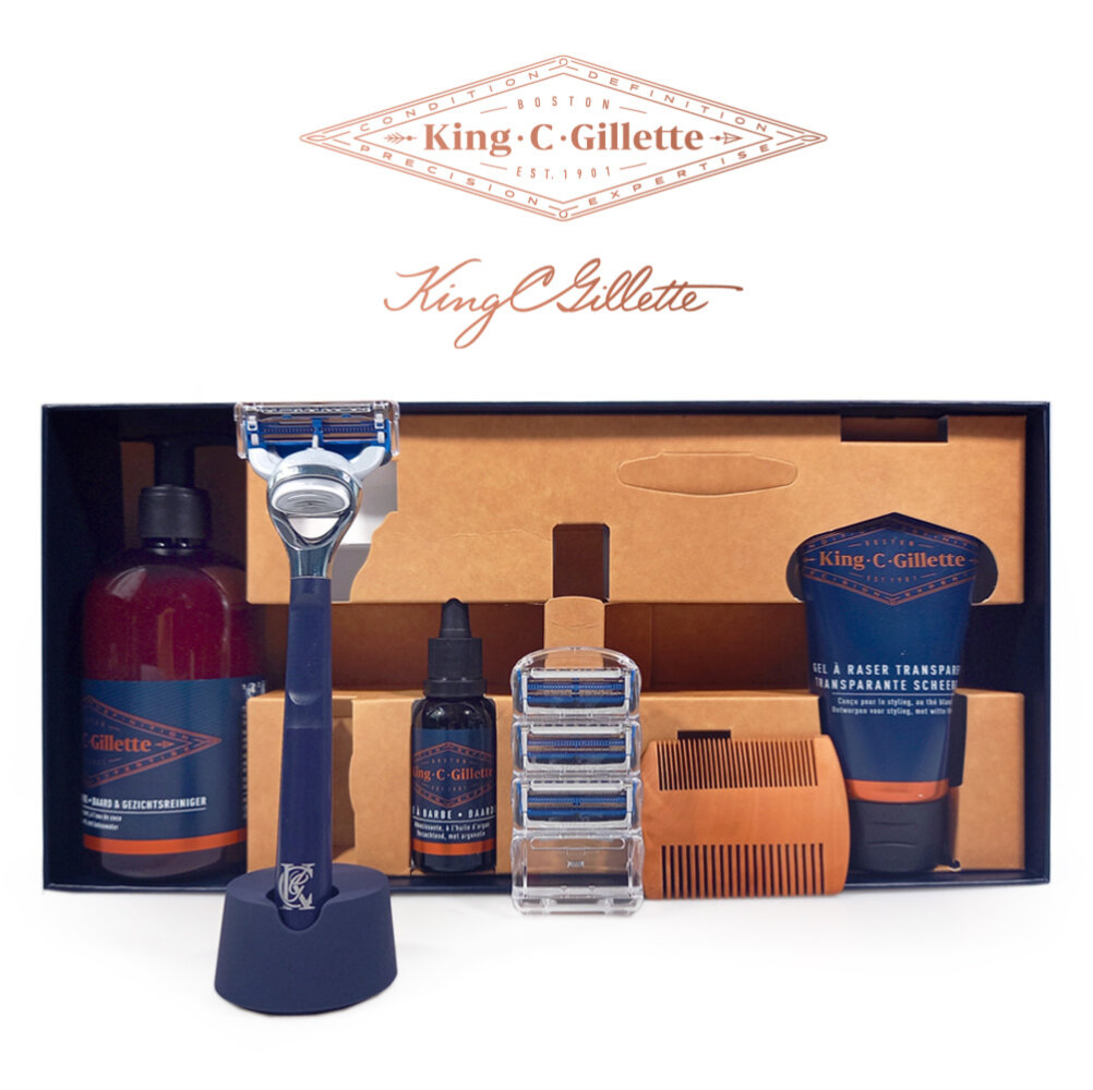 Gillette King C. Gillette Deluxe Baardverzorging set (7-delig)