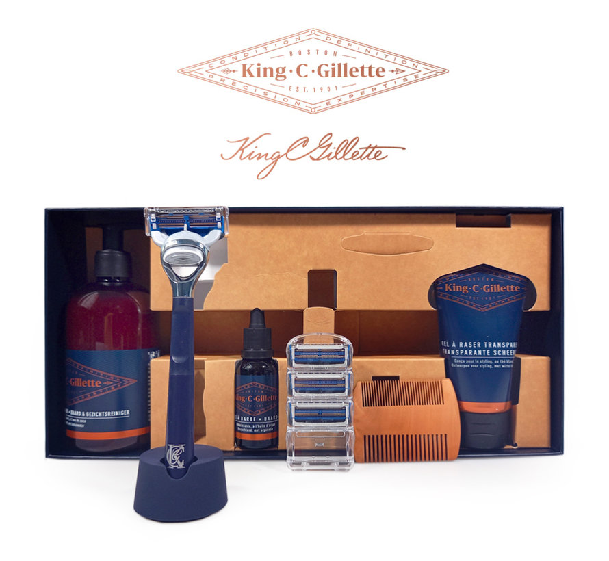 King C. Gillette Deluxe Baardverzorging set (7-delig)