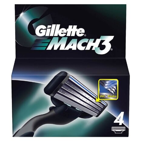 Gillette Gillette Navul Scheermesjes Mach3 -  4 pack Gillette Gillette Navul Scheermesjes Mach3 -  4 pack