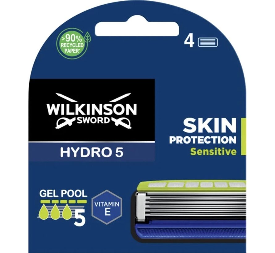 Wilkinson Sword Hydro 5 Scheermesjes Skin Protection Sensitive - 4 Stuks