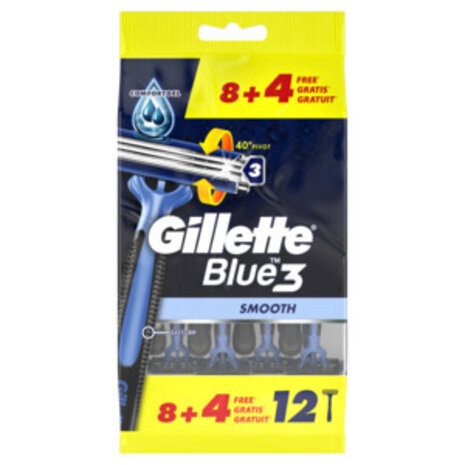 Gillette Gillette Wegwerpmesjes Blue 3 - 12 stuks Gillette Gillette Wegwerpmesjes Blue 3 - 12 stuks