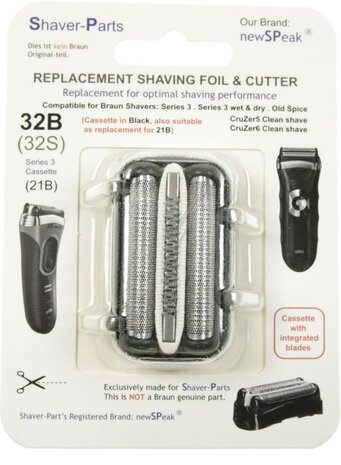 Huismerk Universeel Scheerblad Series 3 32B black Cassette series 3 Huismerk Universeel Scheerblad Series 3 32B black Cassette series 3