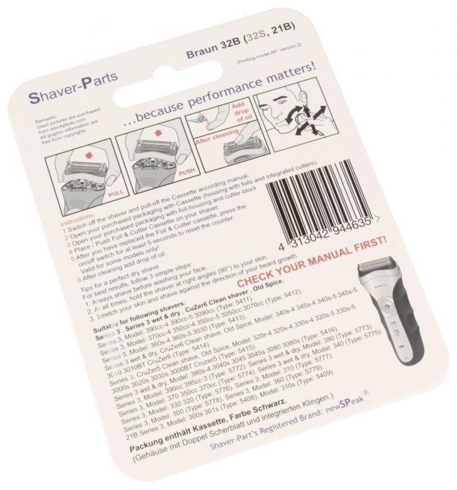 Huismerk Universeel Scheerblad Series 3 32B black Cassette series 3 Huismerk Universeel Scheerblad Series 3 32B black Cassette series 3