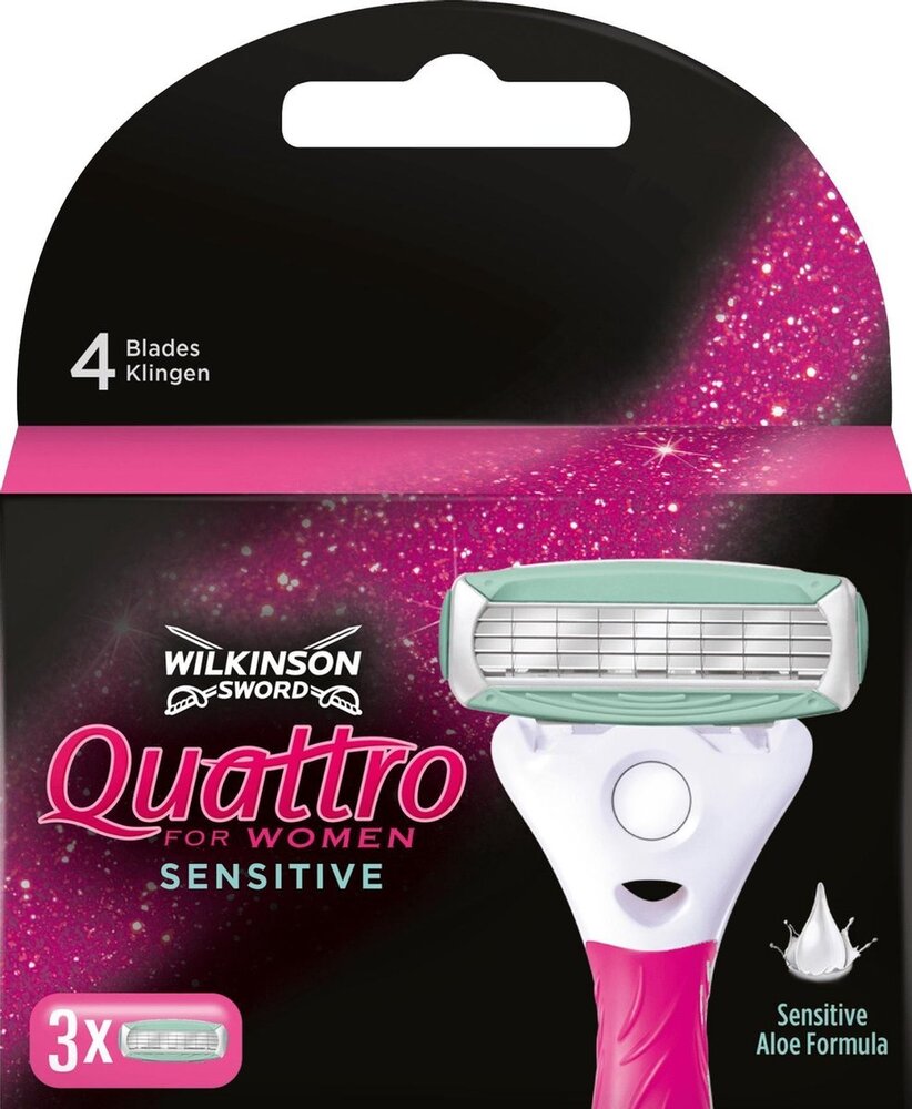 Wilkinson Wilkinson Scheermesjes Quattro Sensitive 3 Mesjes Wilkinson Wilkinson Scheermesjes Quattro Sensitive 3 Mesjes