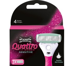 Wilkinson Wilkinson Scheermesjes Quattro Sensitive 3 Mesjes Wilkinson Wilkinson Scheermesjes Quattro Sensitive 3 Mesjes