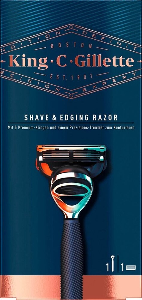Gillette King C. Gillette Scheermes Blue Chrome - 1 Scheermesje Gillette King C. Gillette Scheermes Blue Chrome - 1 Scheermesje