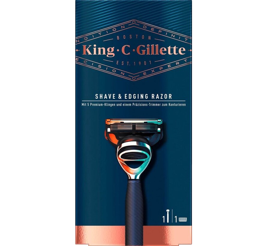 King C. Gillette Scheermes Blue Chrome - 1 Scheermesje