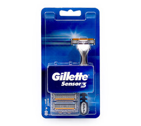 Gillette Gillette Sensor 3 Scheermes met - 8 Vervangende Mesjes Gillette Gillette Sensor 3 Scheermes met - 8 Vervangende Mesjes