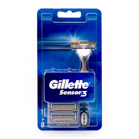Gillette Gillette Sensor 3 Scheermes met - 8 Vervangende Mesjes Gillette Gillette Sensor 3 Scheermes met - 8 Vervangende Mesjes