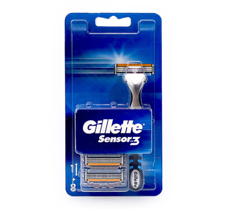 Gillette Sensor 3 Scheermes met - 8 Vervangende Mesjes