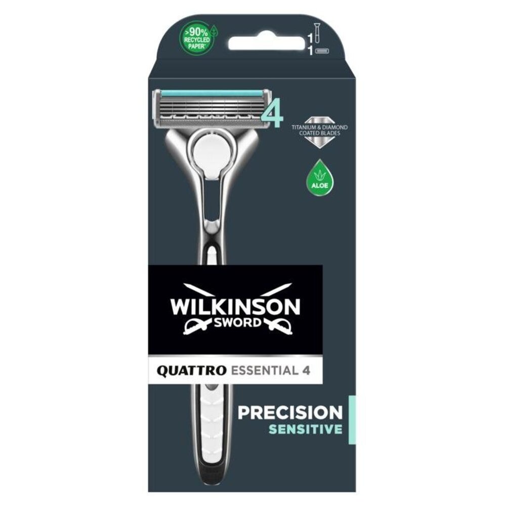 Wilkinson Wilkinson Quattro Titanium Sensitive - 1 Scheermesje Wilkinson Wilkinson Quattro Titanium Sensitive - 1 Scheermesje
